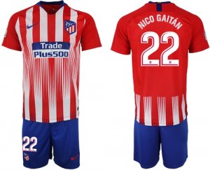 2018-19 Atletico Madrid 22 NICO GAITAN Home Soccer Jersey