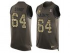Mens Nike New Orleans Saints #64 Zach Strief Limited Green Salute to Service Tank Top NFL Jersey
