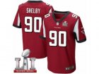 Mens Nike Atlanta Falcons #90 Derrick Shelby Elite Red Team Color Super Bowl LI 51 NFL Jersey
