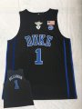 Duke Blue Devils #1 Zion Williamson Black College Basketball Jersey