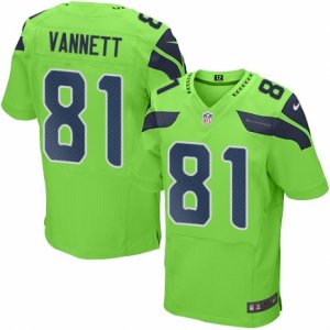 Mens Nike Seattle Seahawks #81 Nick Vannett Elite Green Rush NFL Jersey