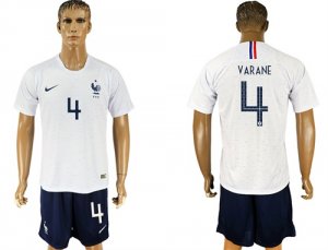 France 4 VARANE Away 2018 FIFA World Cup Soccer Jersey