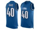 Mens Nike Detroit Lions #40 Jarrad Davis Limited Light Blue Player Name & Number Tank Top NFL Jersey