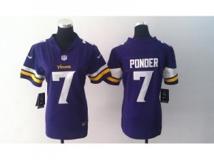 Nike women Minnesota Vikings #7 Christian Ponder Purple Jerseys