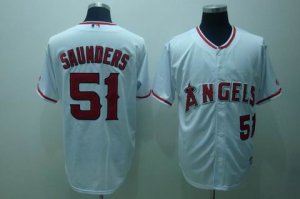 mlb los angeles angels #51 saunders white