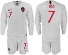 Portugal 7 FIGO Away 2018 FIFA World Cup Long Sleeve Soccer Jersey