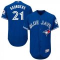 Mens Toronto Blue Jays #21 Michael Saunders Blue Flexbase Authentic Collection Stitched Baseball Jersey