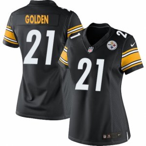 Women\'s Nike Pittsburgh Steelers #21 Robert Golden Limited Black Team Color NFL Jersey