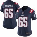Women's Nike New England Patriots #65 Jonathan Cooper Limited Navy Blue Rush NFL Jersey