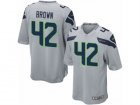 Mens Nike Seattle Seahawks #42 Arthur Brown Game Grey Alternate NFL Jersey