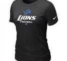 Women Detroit Lions Black T-Shirt