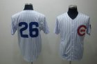 mlb chicago cubs #26 williams m&n white(blue strip)