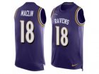 Mens Nike Baltimore Ravens #18 Jeremy Maclin Purple Player Name & Number Tank Top NFL Jersey