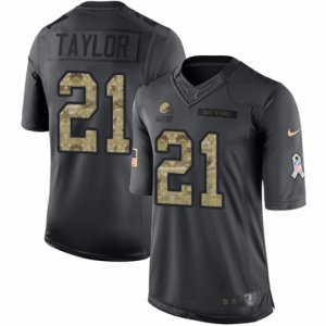 Men\'s Nike Cleveland Browns #21 Jamar Taylor Limited Black 2016 Salute to Service NFL Jersey