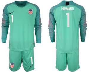 2018-19 USA 1 HOWARD Green Goalkeeper Long Sleeve Soccer Jersey