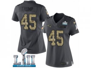 Women Nike New England Patriots #45 Donald Trump Limited Black 2016 Salute to Service Super Bowl LII NFL Jersey