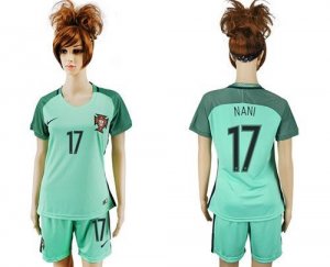 Womens Portugal #17 Nani Away Soccer Country Jersey