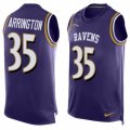 Mens Nike Baltimore Ravens #35 Kyle Arrington Limited Purple Player Name & Number Tank Top NFL Jersey