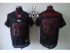 2015 Super Bowl XLIX Nike NFL New England Patriots #87 Rob Gronkowski Lights Out Black Elite Jerseys