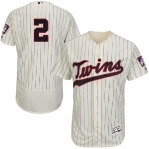 Men\'s Majestic Minnesota Twins #2 Brian Dozier Cream Flexbase Authentic Collection MLB Jersey