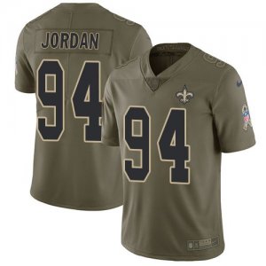 Nike Saints #94 Cameron Jordan Olive Salute To Service Limited Jersey