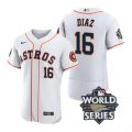 Astros #16 Aledmys Diaz White Nike 2022 World Series Flexbase Jersey