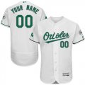 Baltimore Orioles White St. Patricks Day Mens Flexbase Customized Jersey