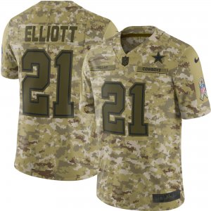 Nike Cowboys #21 Ezekiel Elliott Camo Salute To Service Limited Jersey