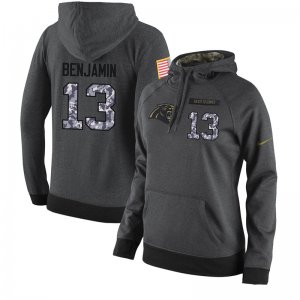 NFL Women\'s Nike Carolina Panthers #13 Kelvin Benjamin Stitched Black Anthracite Salute to Service Player Performance Hoodie