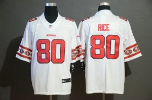 Nike 49ers #80 Jerry Rice White Team Logos Fashion Vapor Limited Jersey