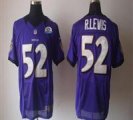 Nike Ravens #52 Ray Lewis Purple With Hall of Fame 50th Patch NFL Elite Jersey