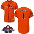 Astros #1 Carlos Correa Orange Flexbase Authentic Collection 2017 World Series Champions Stitched MLB Jersey