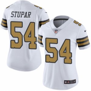 Women\'s Nike New Orleans Saints #54 Nate Stupar Limited White Rush NFL Jersey