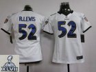 2013 Super Bowl XLVII Women NEW NFL Baltimore Ravens 52 R.lewis White (women new jerseys)