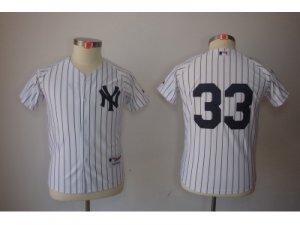 Youth MLB New York Yankees #33 Nick Swisher White Jerseys