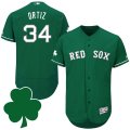 2016 Mens Boston Red sox #34 David Ortiz St. Patricks Day Green Celtic Flexbase Authentic Collection Jersey