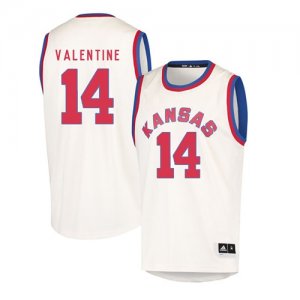 Kansas Jayhawks #14 Darnell Valentine Cream Throwback College Basketball Jersey