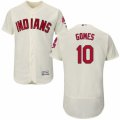 Men's Majestic Cleveland Indians #10 Yan Gomes Cream Flexbase Authentic Collection MLB Jersey