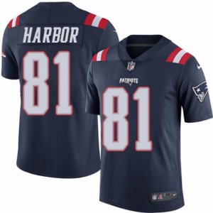 Youth Nike New England Patriots #81 Clay Harbor Limited Navy Blue Rush NFL Jersey