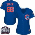 Women's Majestic Chicago Cubs #68 Jorge Soler Authentic Royal Blue Alternate 2016 World Series Bound Cool Base MLB Jersey