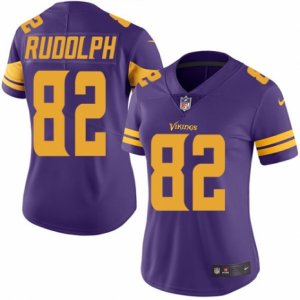 Women\'s Nike Minnesota Vikings #82 Kyle Rudolph Limited Purple Rush NFL Jersey
