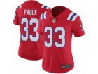 Women Nike New England Patriots #33 Kevin Faulk Vapor Untouchable Limited Red Alternate NFL Jersey