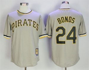 Pirates# 24 Barry Bonds Gray Cooperstown Collection Cool Base Jersey