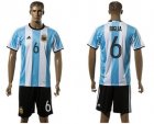 Argentina #6 Biglia Home Soccer Country Jersey