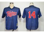 mlb jerseys minnesota twins #14 hrbek m&n blue 1991