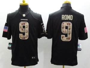 Nike Dallas Cowboys #9 Tony Romo Black Salute to Service Jerseys(Limited)