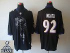 2013 Super Bowl XLVII NEW Baltimore Ravens 92 Haloti Ngata Black Jerseys (Helmet Tri-Blend Limited)