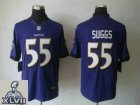 2013 Super Bowl XLVII NEW Baltimore Ravens 55 Terrell Suggs Purple Jerseys (Limited)
