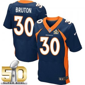 Nike Denver Broncos #30 David Bruton Navy Blue Alternate Super Bowl 50 Men Stitched NFL New Elite Jersey