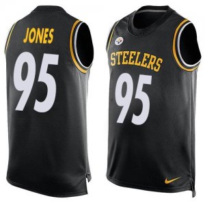 Nike Pittsburgh Steelers #95 Jarvis Jones Black Team Color Men Stitched NFL Limited Tank Top Jersey